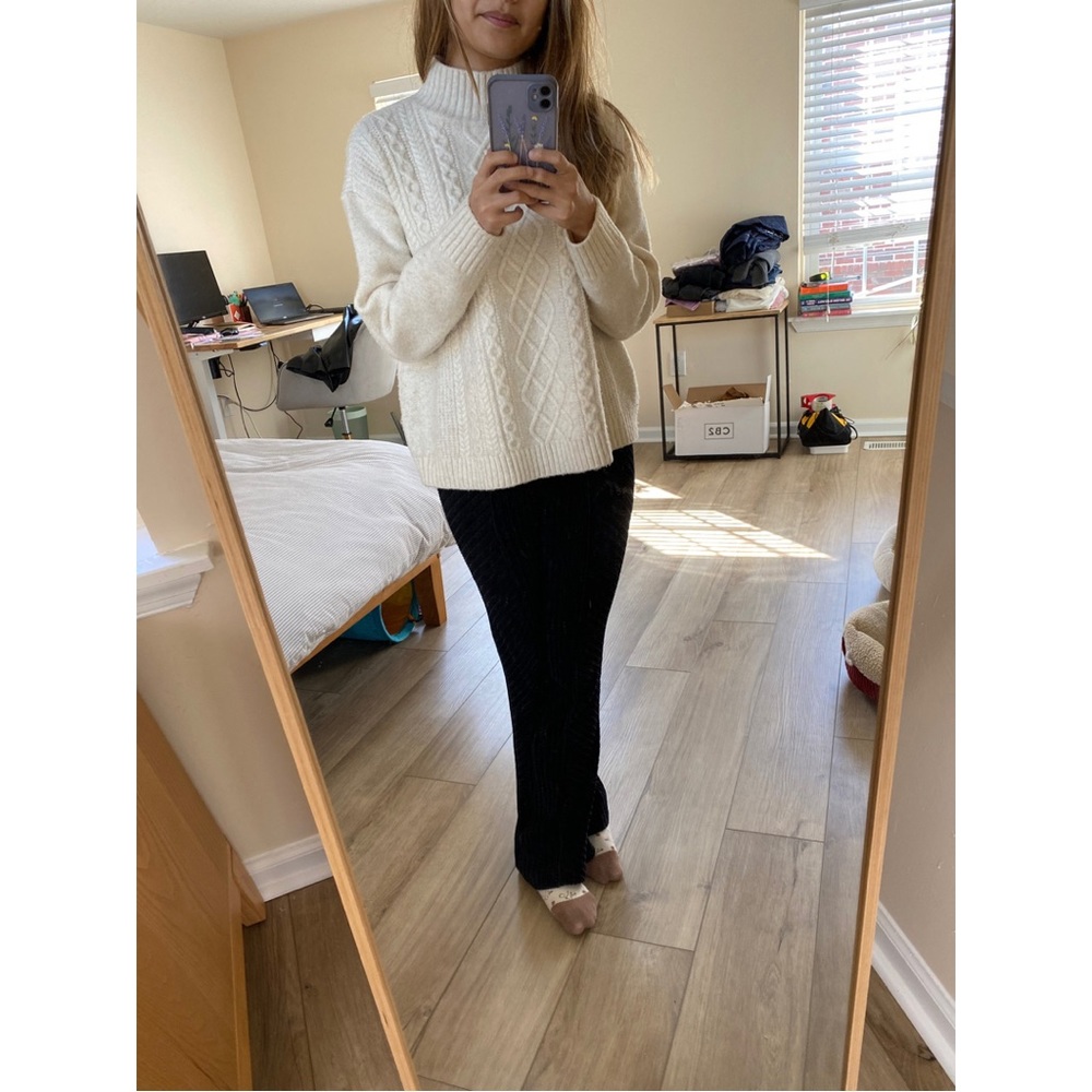 Loft Boxy Cable Knit Sweater